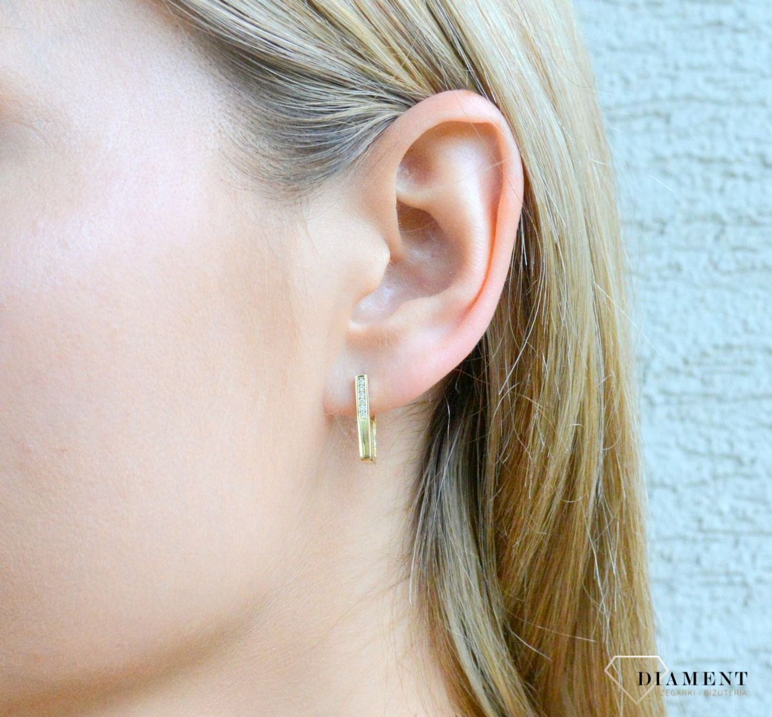 Złote kolczyki 585 wiszące prostokąty KL 11990.jpg